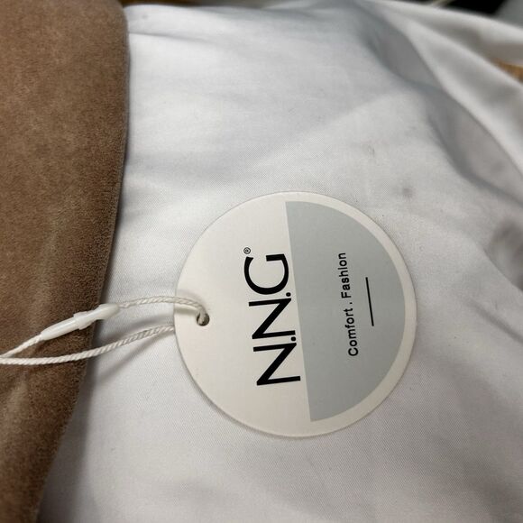 NNG Comfort Thigh High Low Block Heel Faux Suede Over The Knee Beige Boots 9.5 - Picture 7 of 8